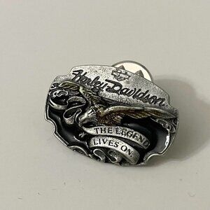 Harley Davidson Legend The Lives On Eagle Pin